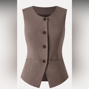 OGL light Brown beige Button-Up Vest small NWT